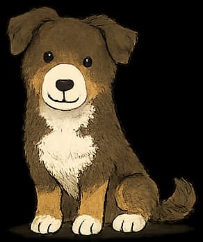 Illustration eines Hundes im Bärdade-Stil.
